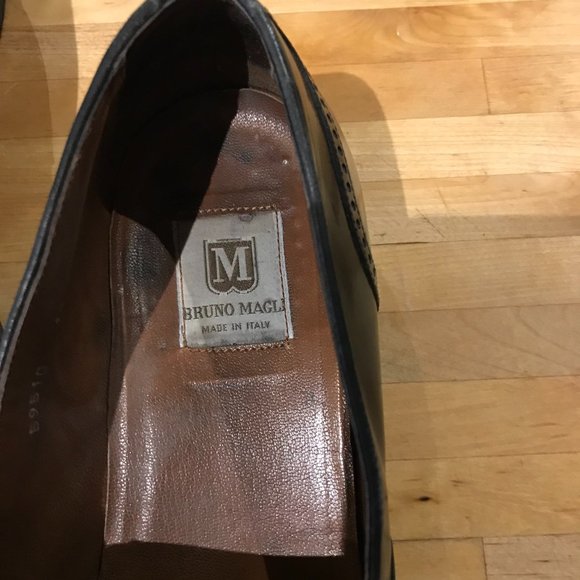 Vintage Bruno Magli Men's Leather Loafers with Tassels Size 10 - Picture 3 of 12